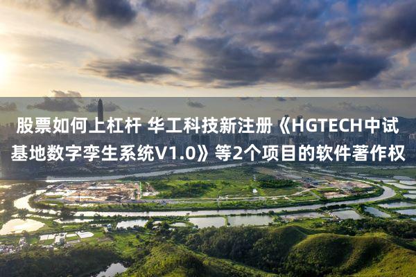 股票如何上杠杆 华工科技新注册《HGTECH中试基地数字孪生系统V1.0》等2个项目的软件著作权