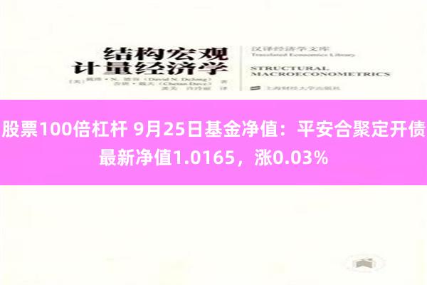 股票100倍杠杆 9月25日基金净值：平安合聚定开债最新净值1.0165，涨0.03%