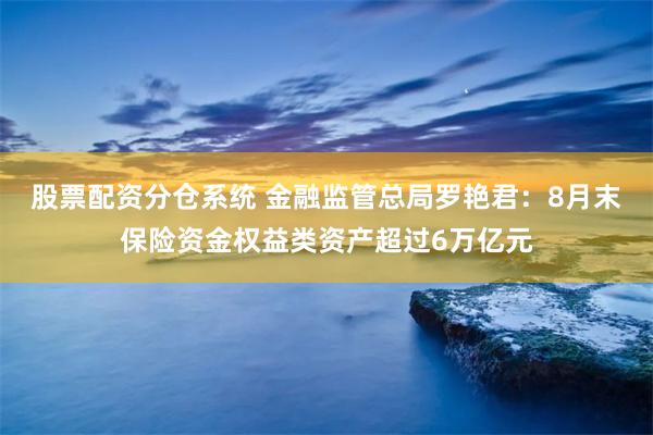 股票配资分仓系统 金融监管总局罗艳君：8月末保险资金权益类资产超过6万亿元