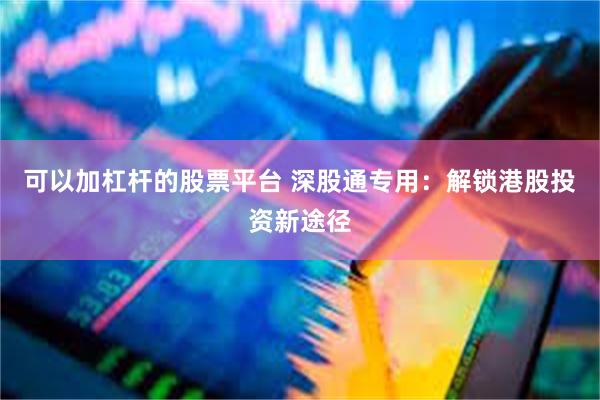 可以加杠杆的股票平台 深股通专用：解锁港股投资新途径