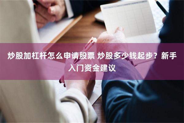 炒股加杠杆怎么申请股票 炒股多少钱起步？新手入门资金建议